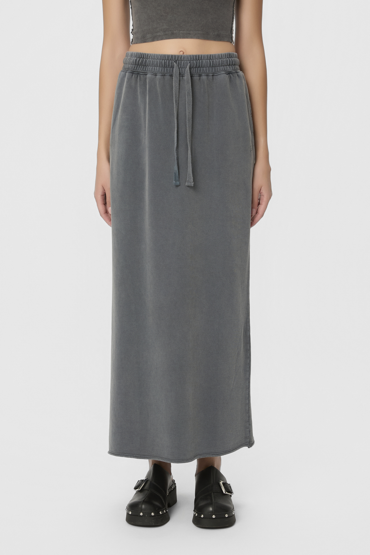 MAXI SKIRT WITH RAW EDGES