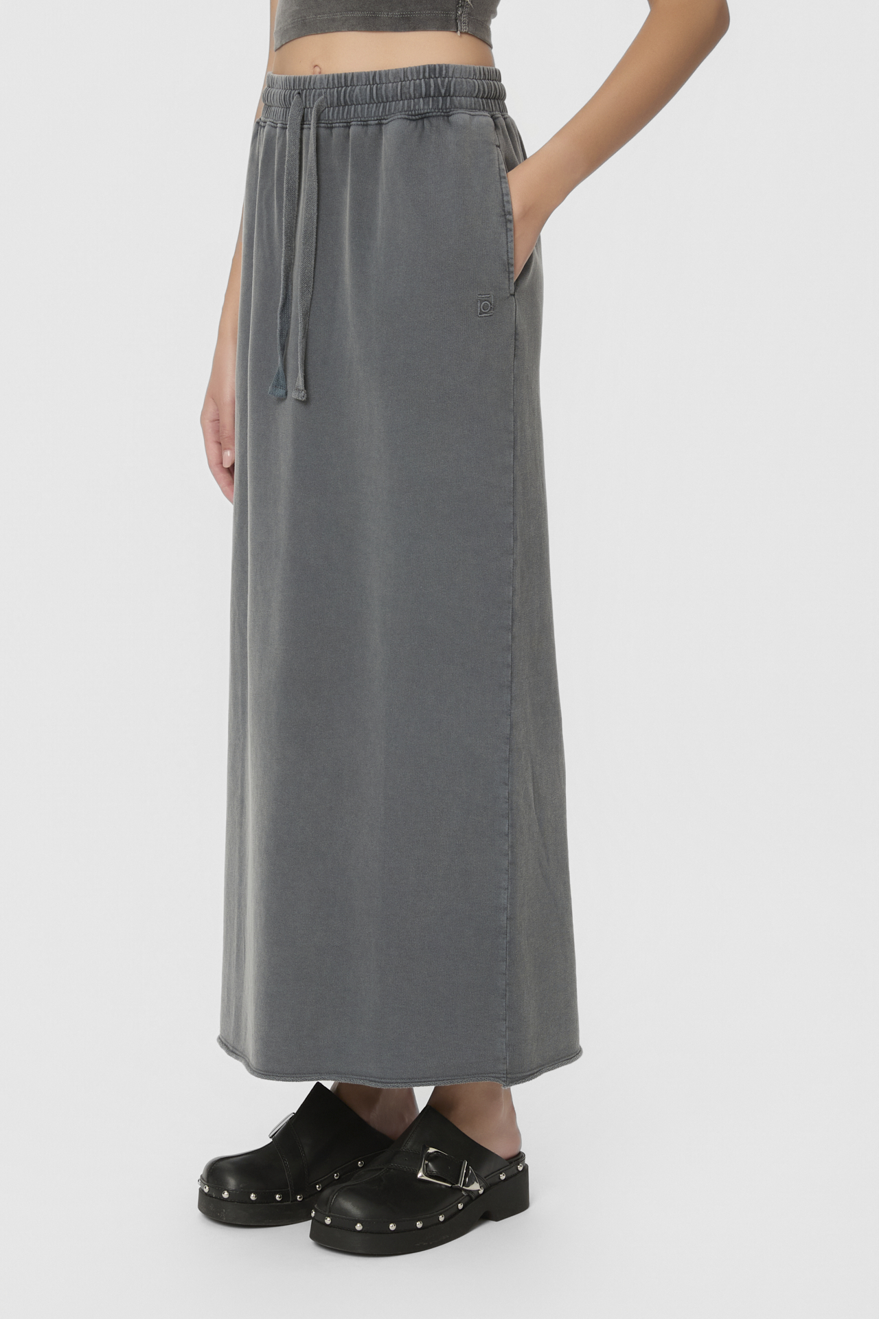 MAXI SKIRT WITH RAW EDGES