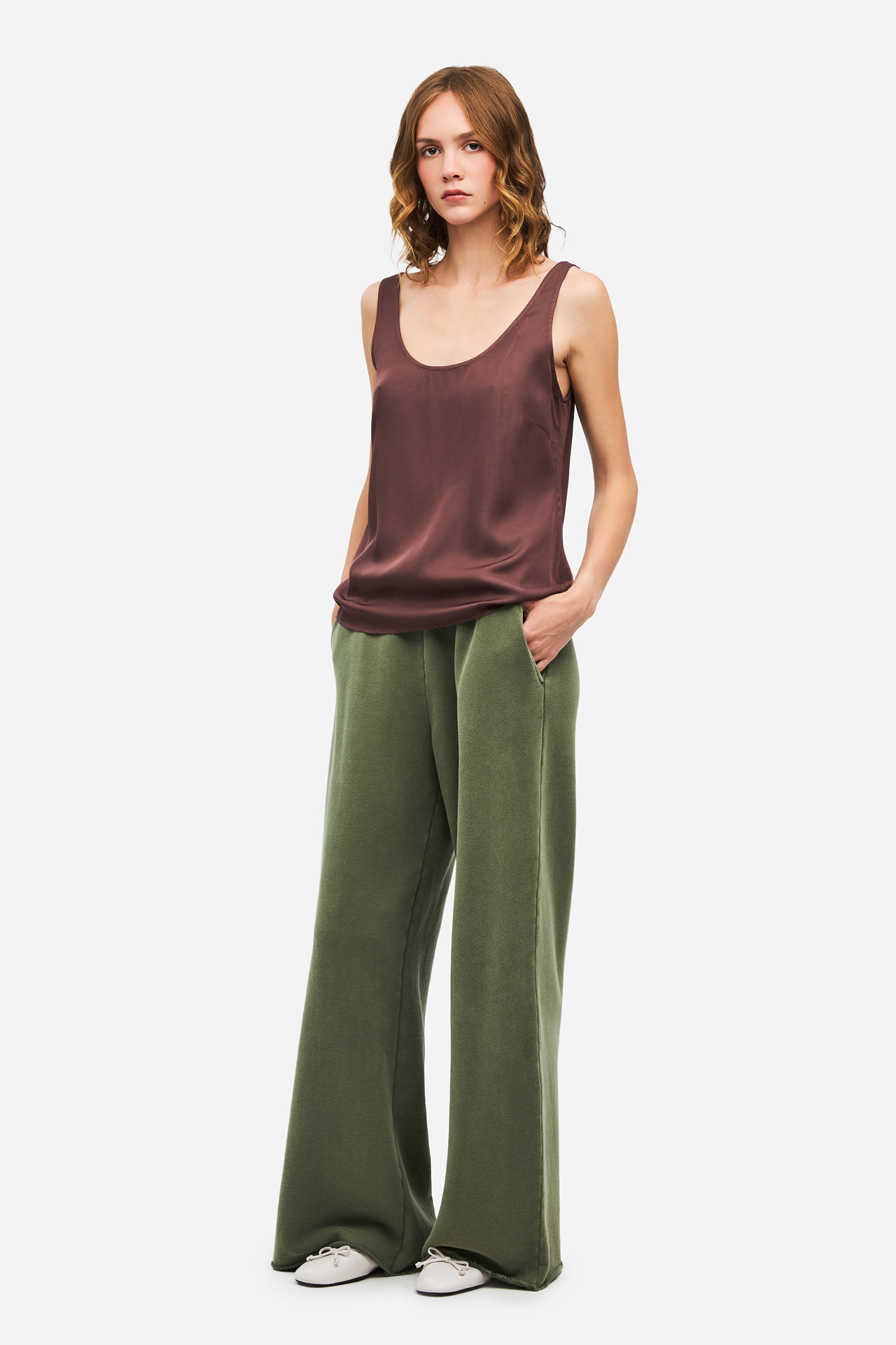 WIDELEG SWEATPANTS WITH RAW EDGES