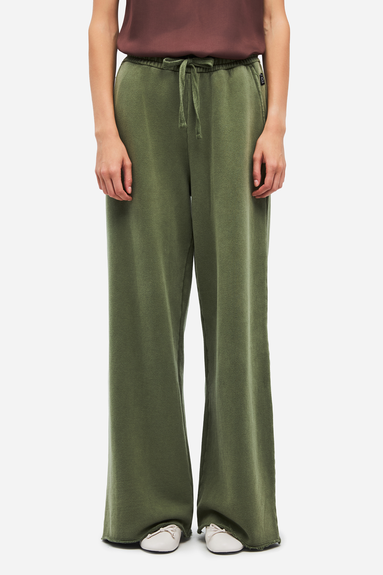 WIDELEG SWEATPANTS WITH RAW EDGES