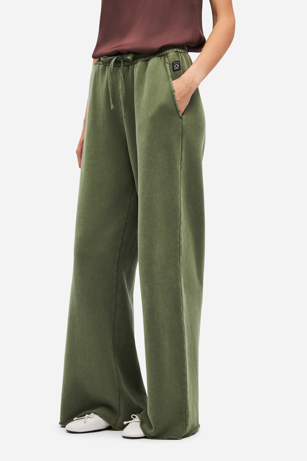 WIDELEG SWEATPANTS WITH RAW EDGES