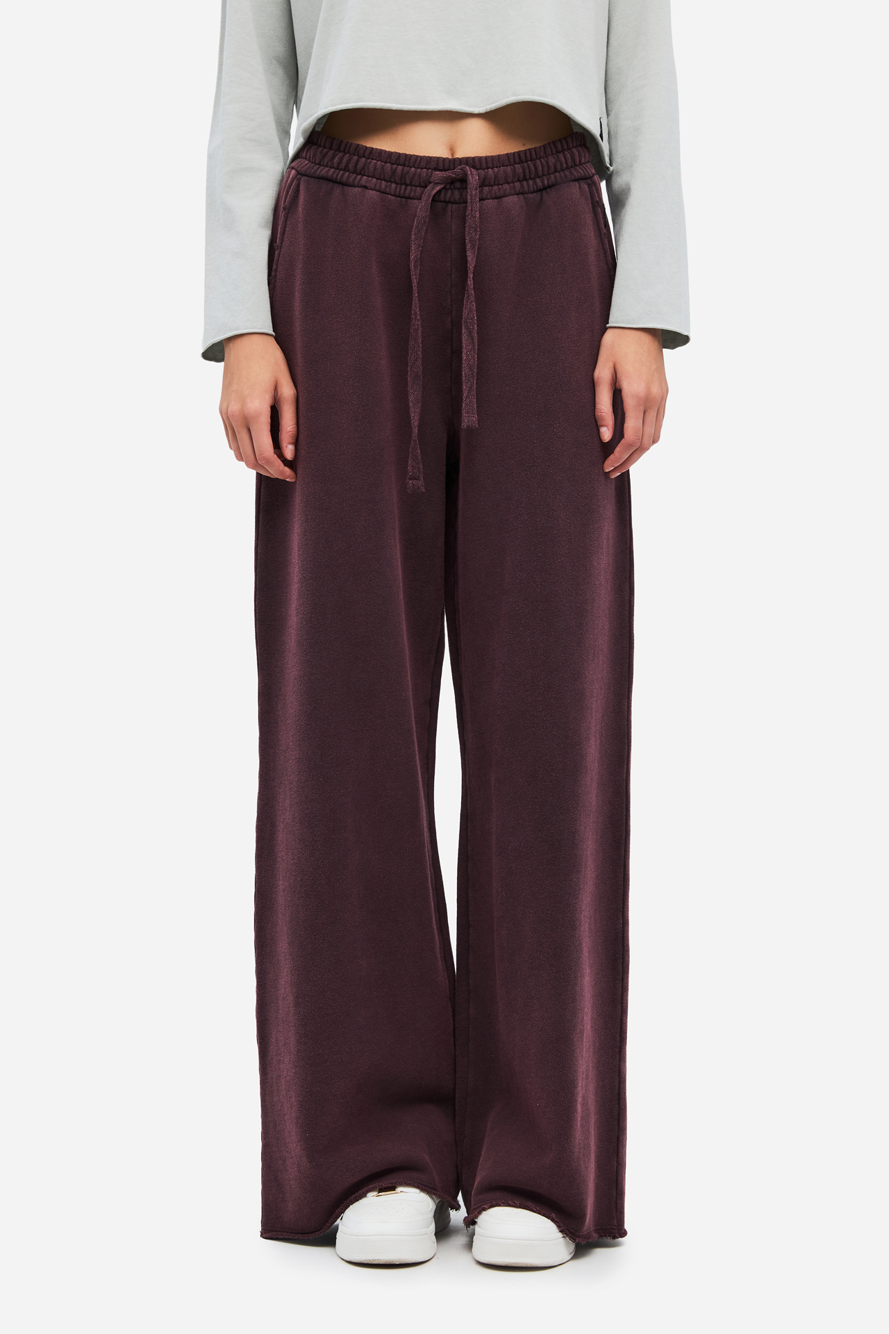 WIDELEG SWEATPANTS WITH RAW EDGES