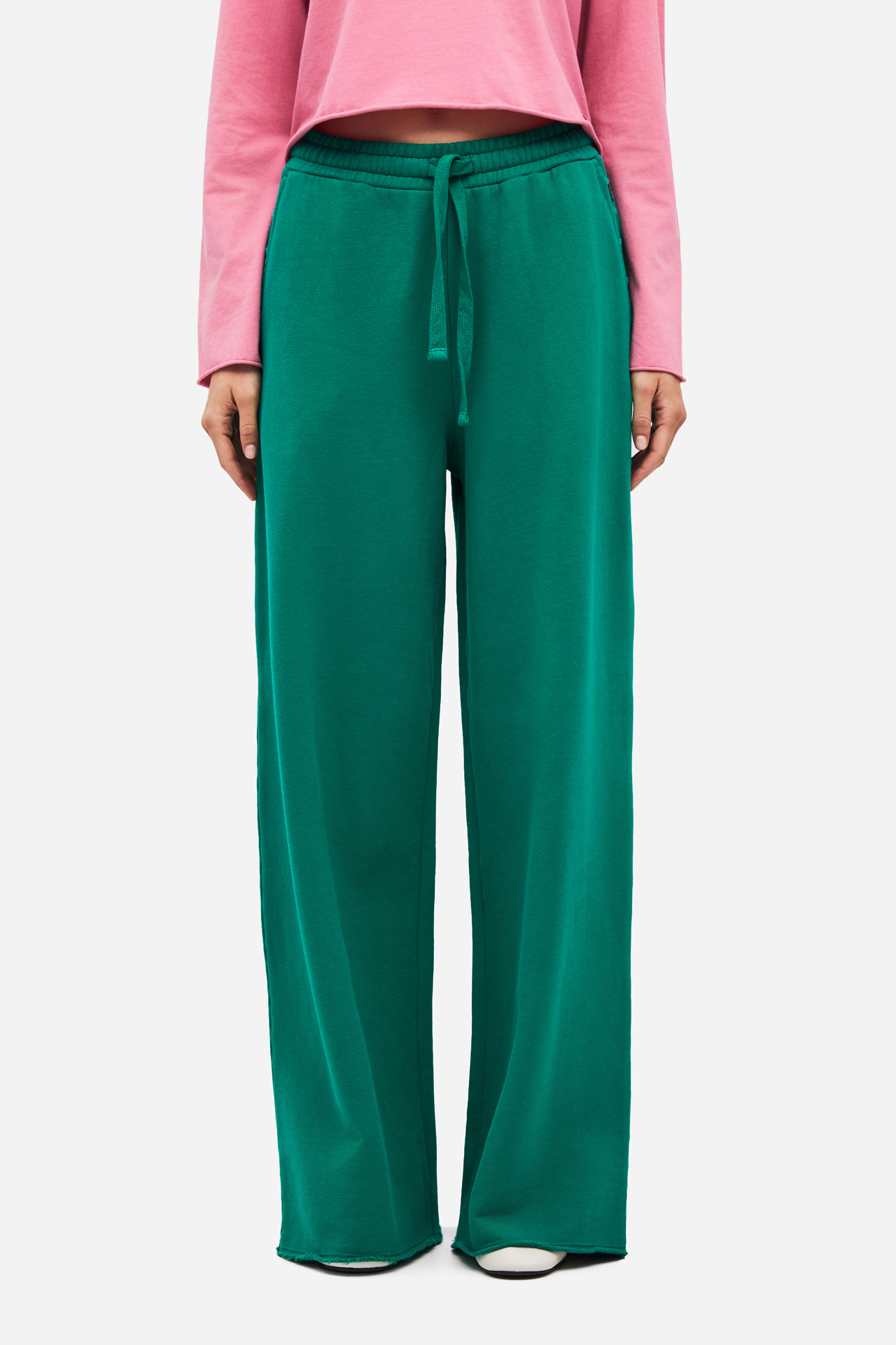 WIDELEG SWEATPANTS WITH RAW EDGES