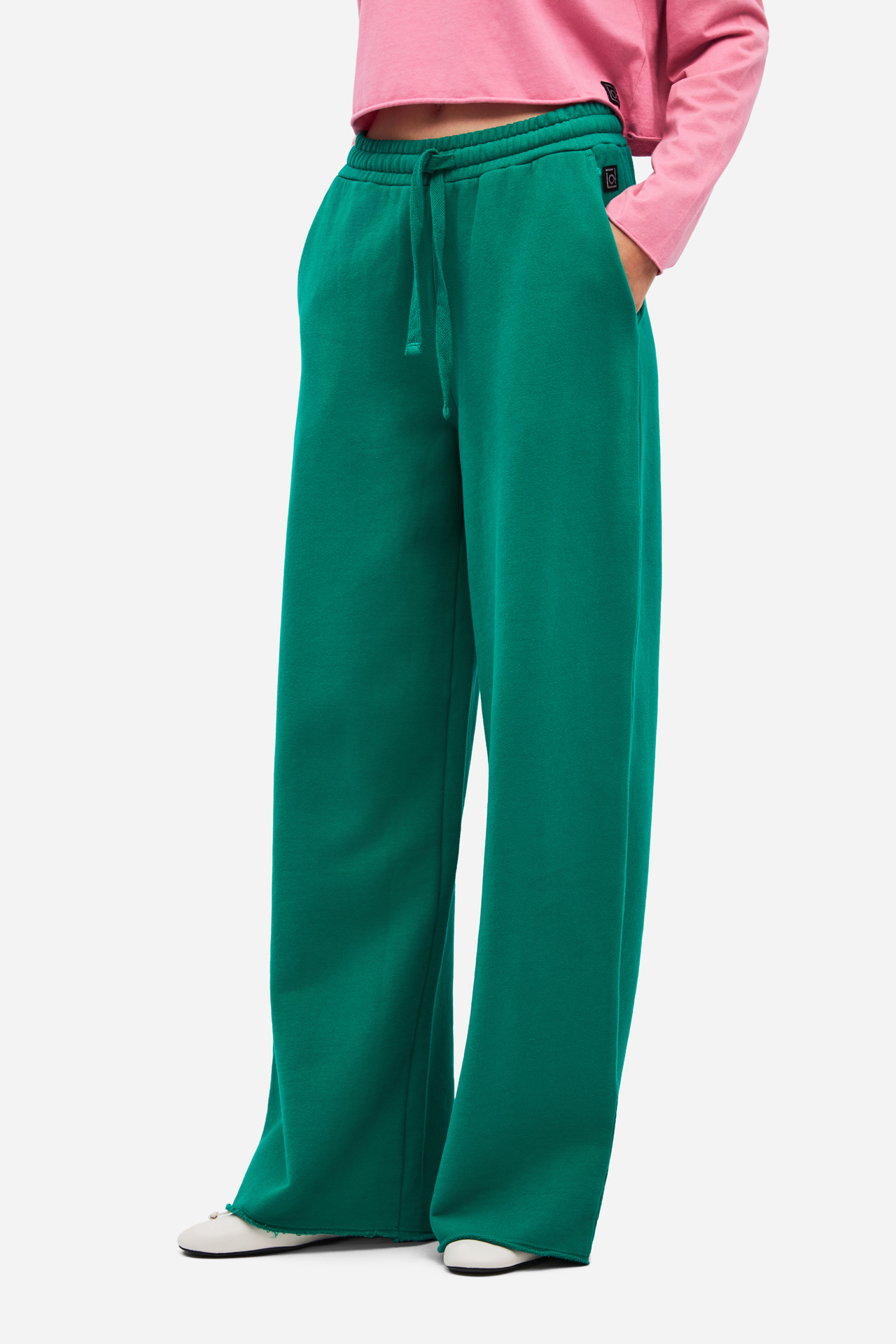 WIDELEG SWEATPANTS WITH RAW EDGES