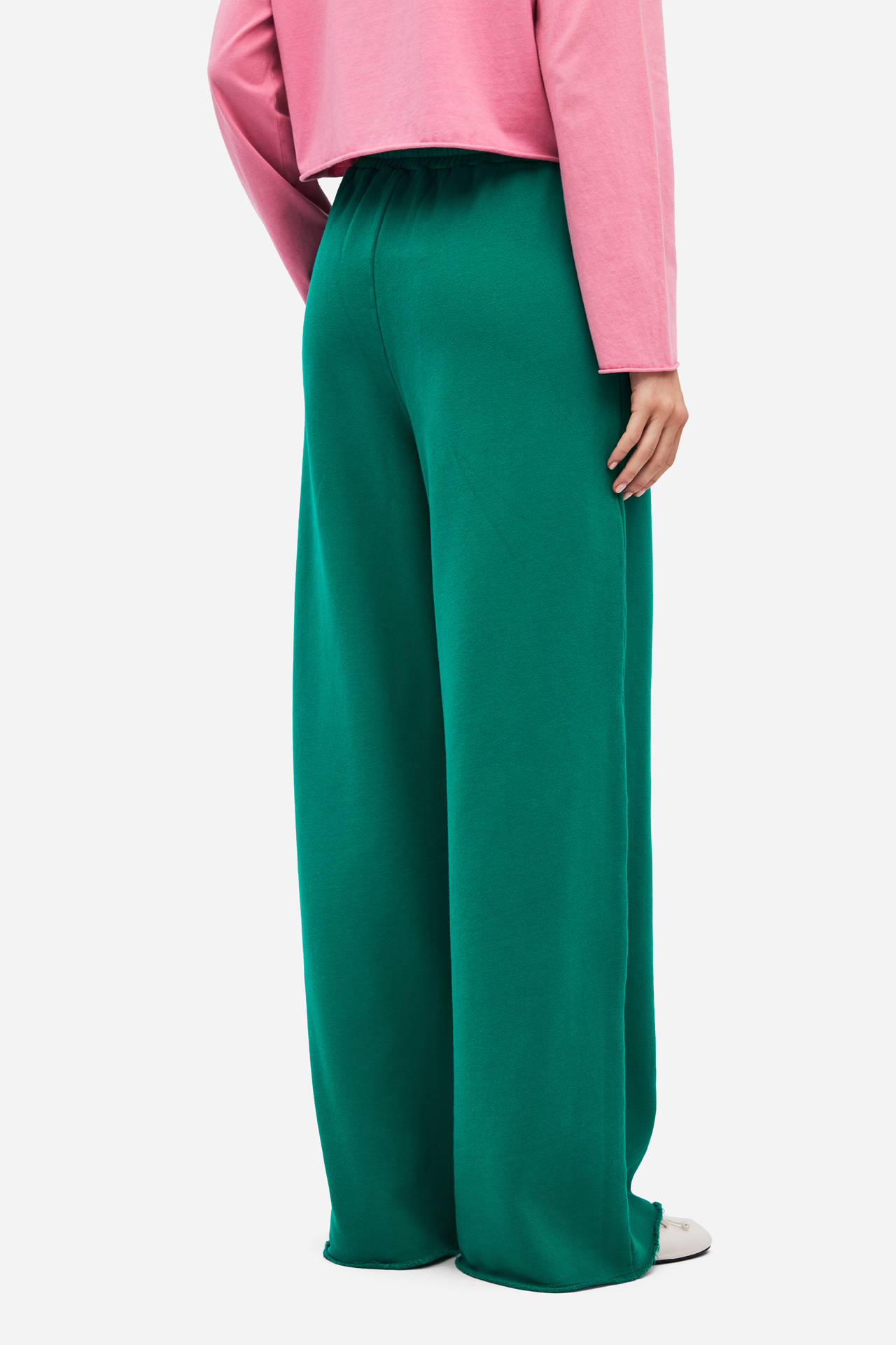 WIDELEG SWEATPANTS WITH RAW EDGES