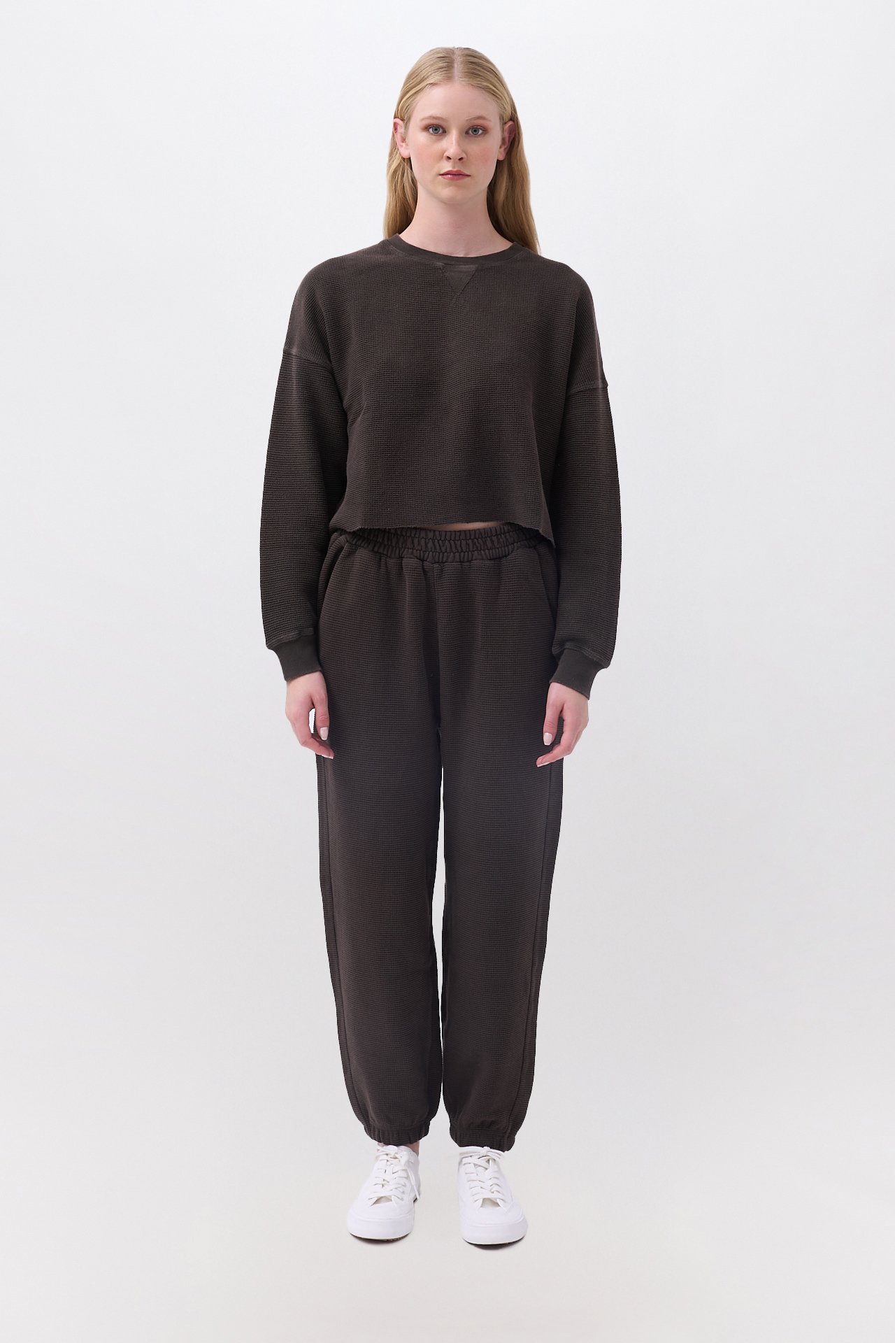 WAFFLE CUFFED SWEATPANTS