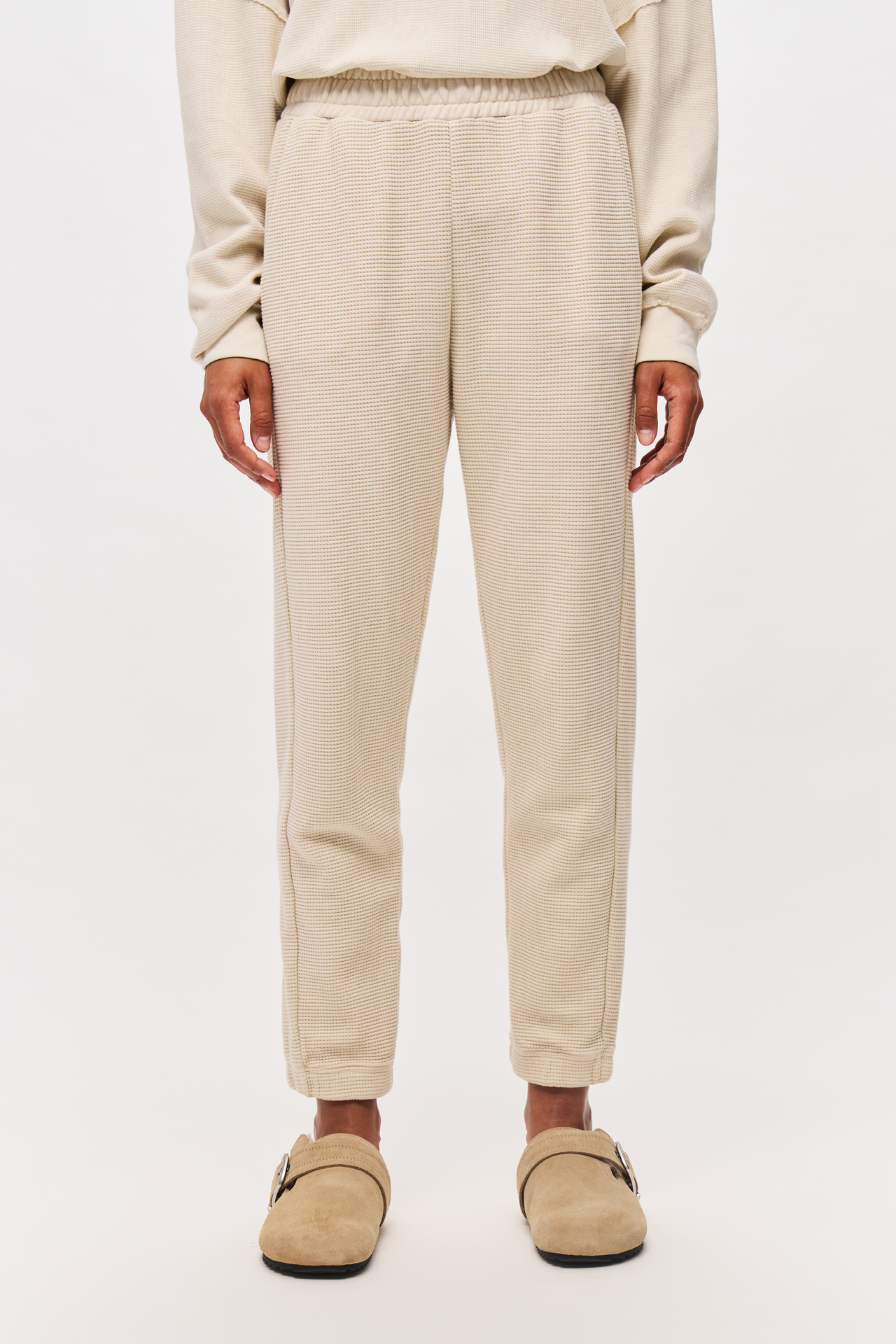 WAFFLE CUFFED SWEATPANTS
