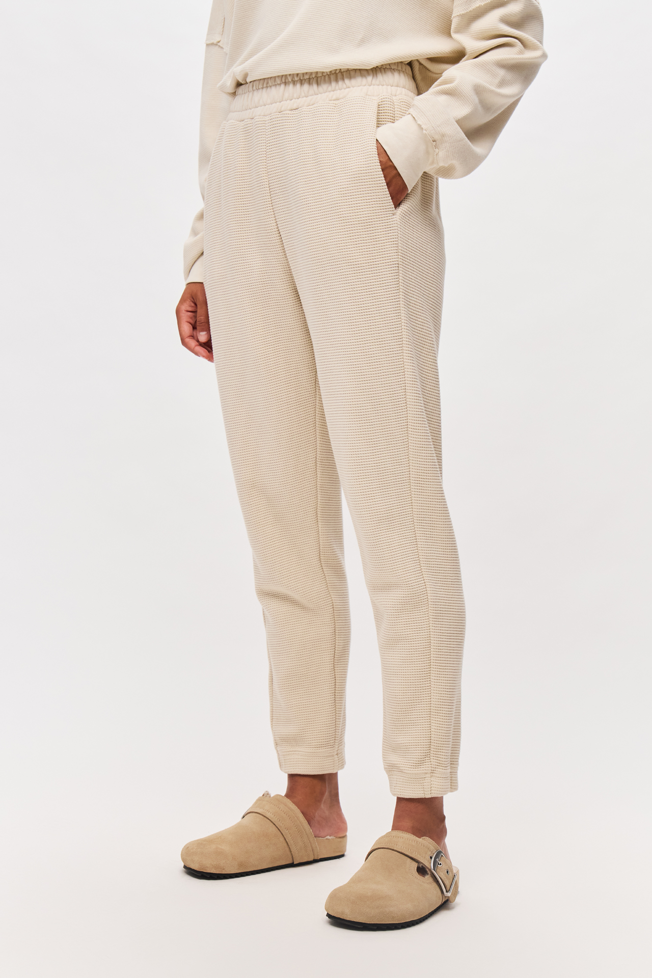 WAFFLE CUFFED SWEATPANTS