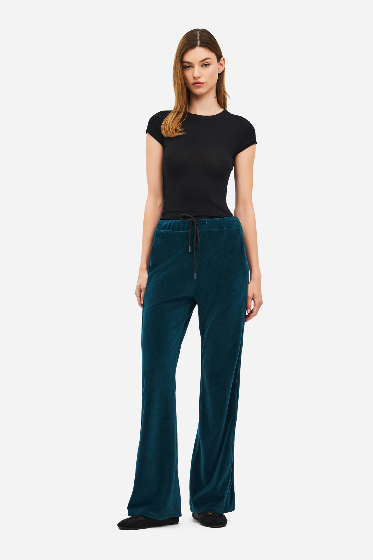 VELVET FLARED SWEATPANTS