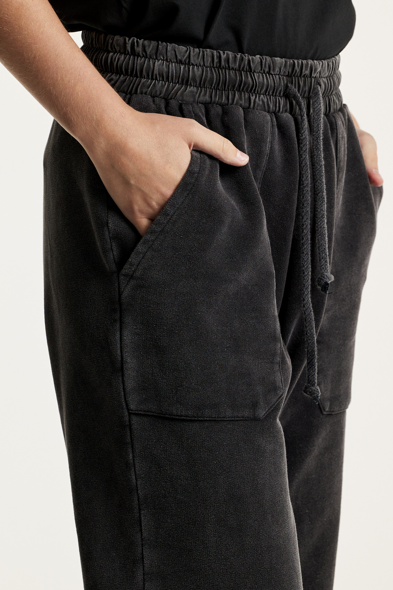 Mixed Fabric Detail Sweatpants