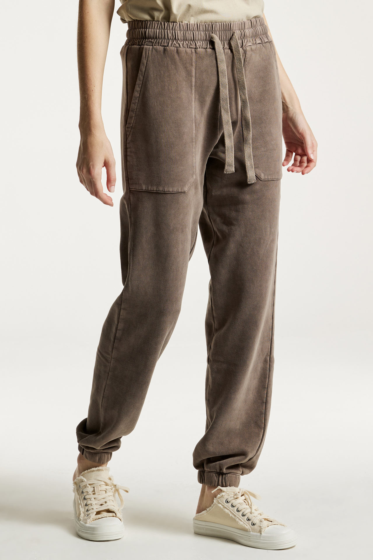 Mixed Fabric Detail Sweatpants
