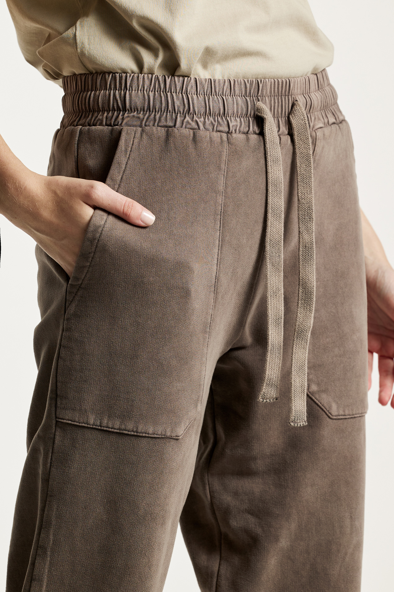 Mixed Fabric Detail Sweatpants