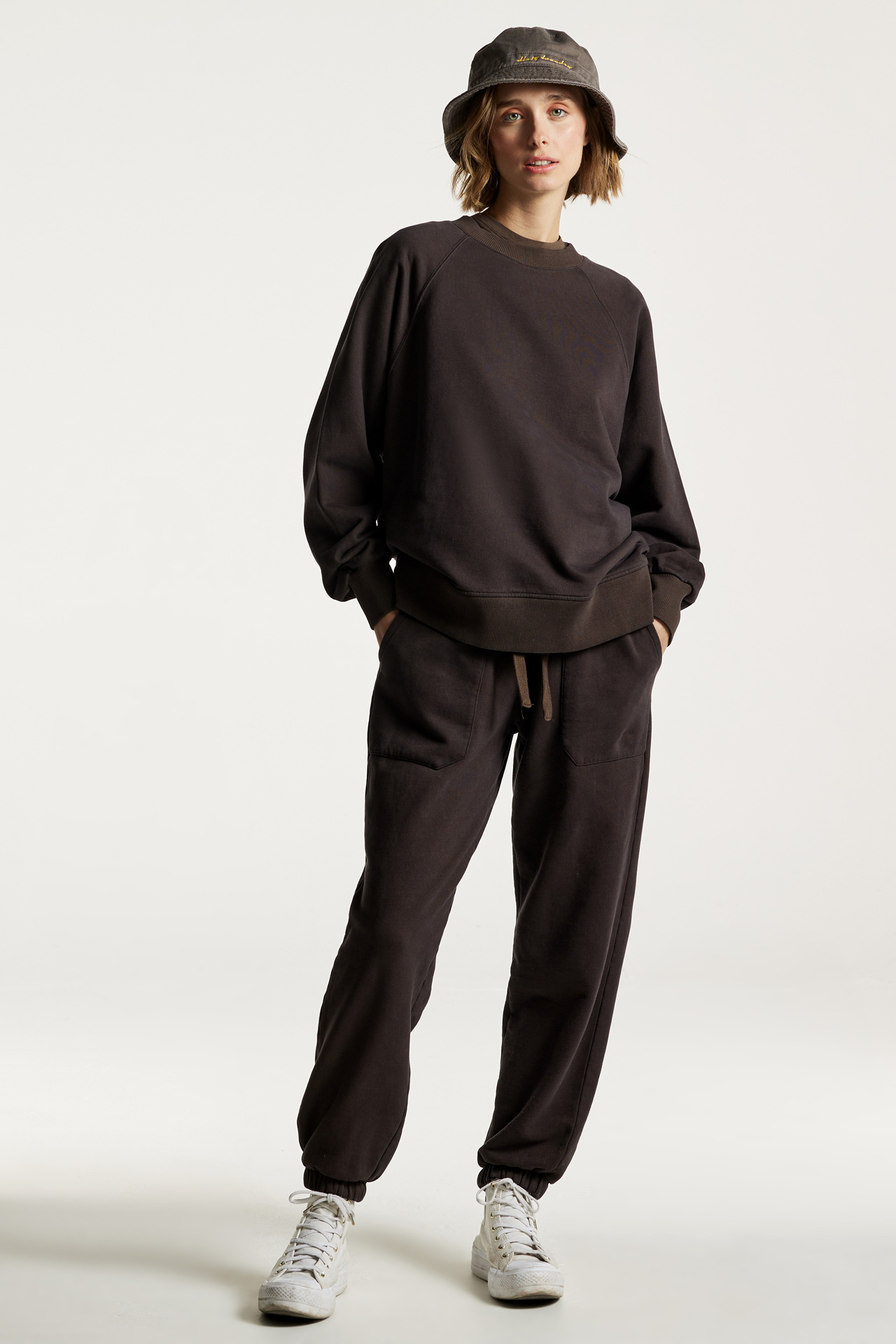 Mixed Fabric Detail Sweatpants