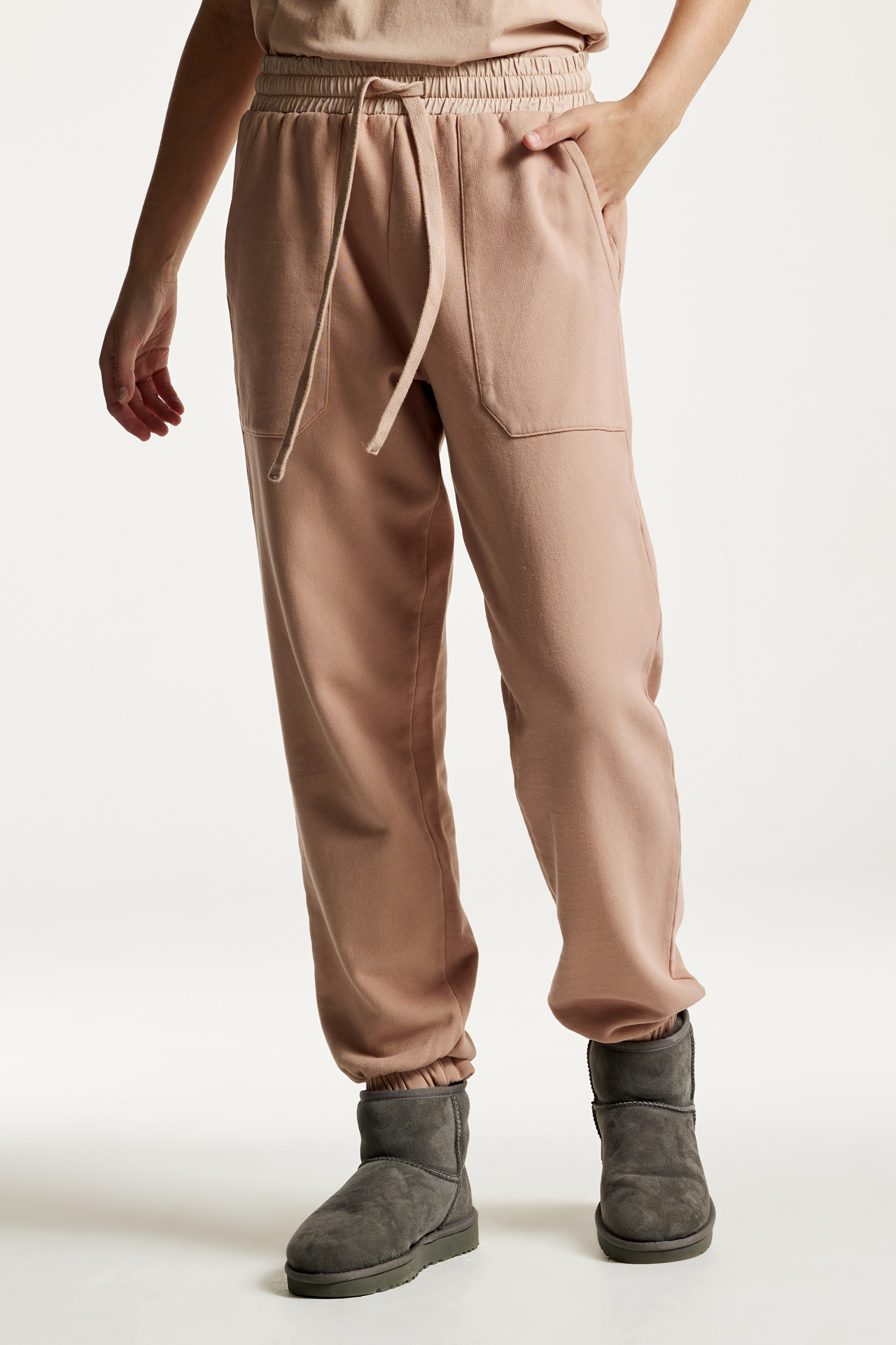 Mixed Fabric Detail Sweatpants