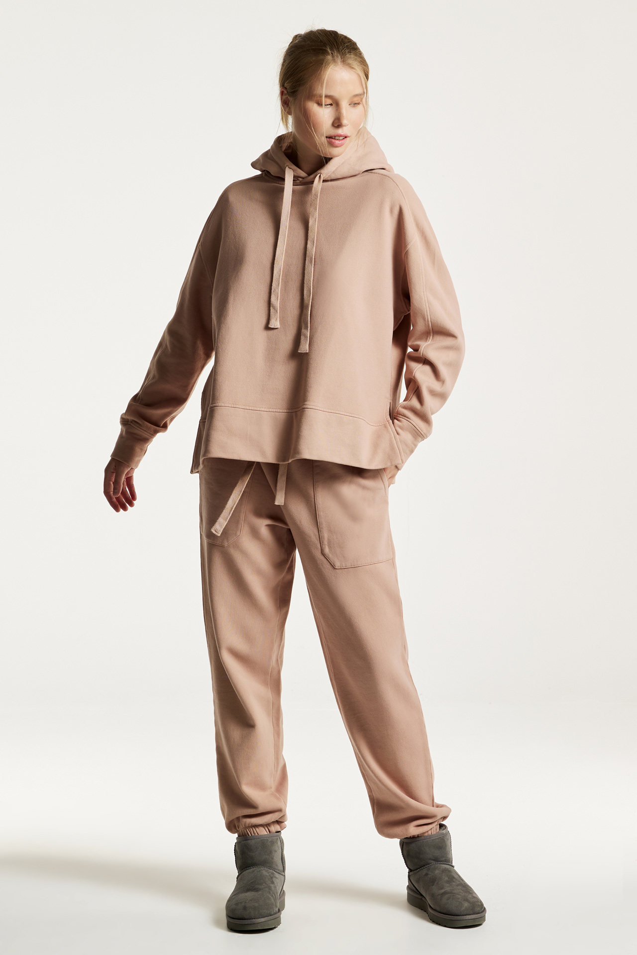 Mixed Fabric Detail Sweatpants
