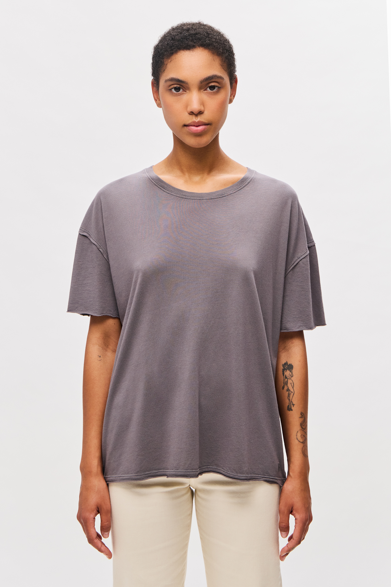 OVERSIZED T-SHIRT WITH RAW EDGES