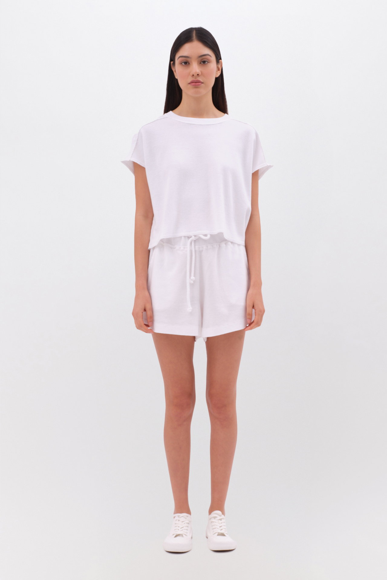 WAFFLE CROPPED T-SHIRT