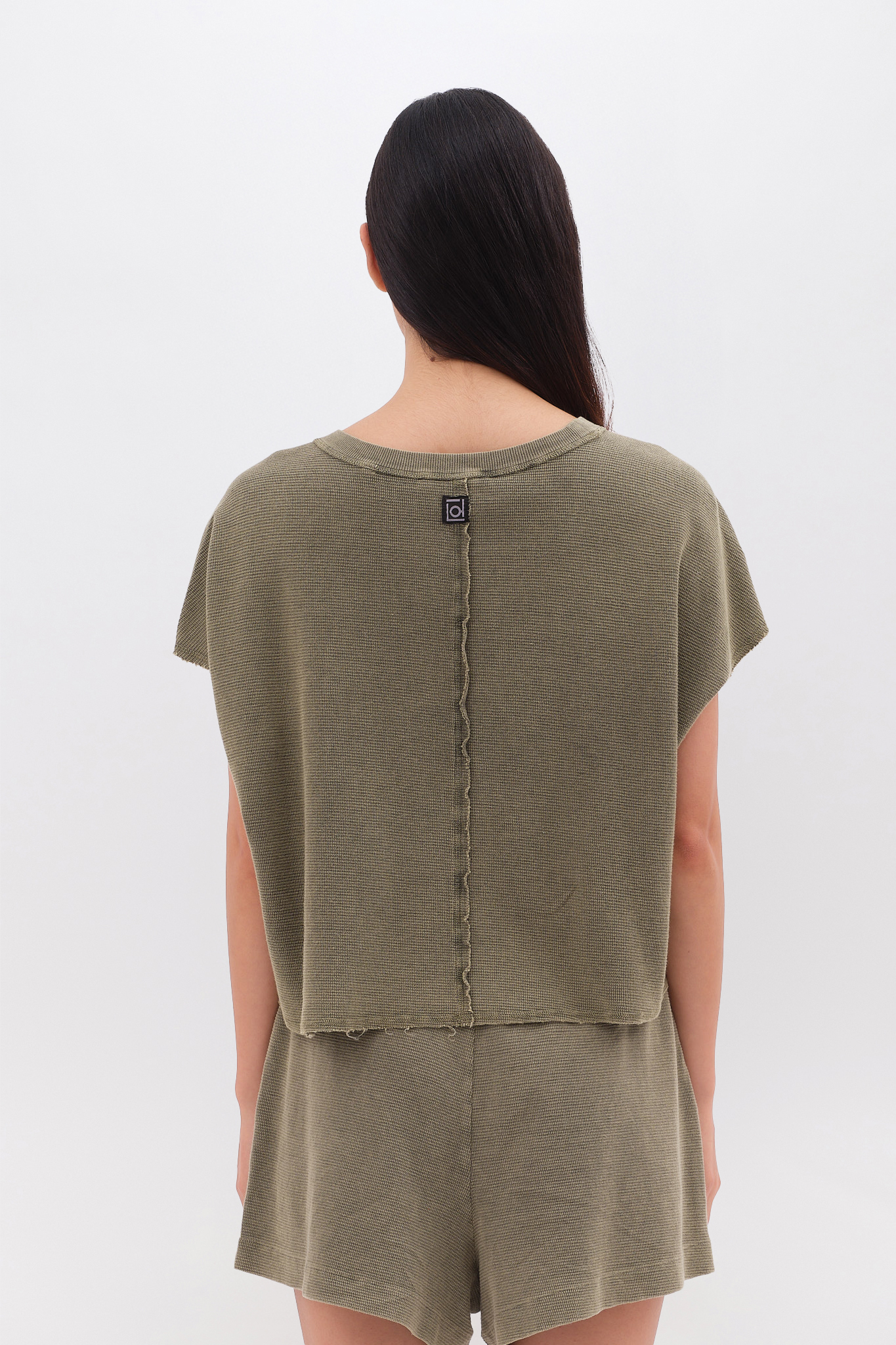 WAFFLE CROPPED T-SHIRT