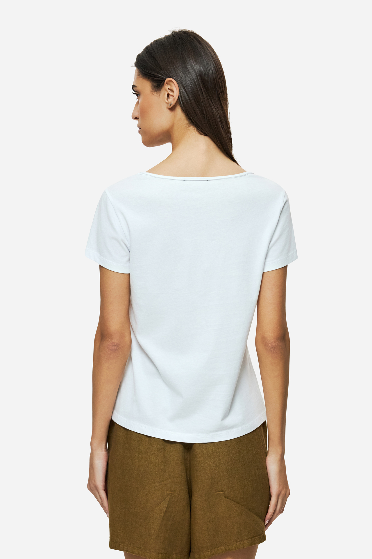 V-NECK T-SHIRT WITH PIPING
