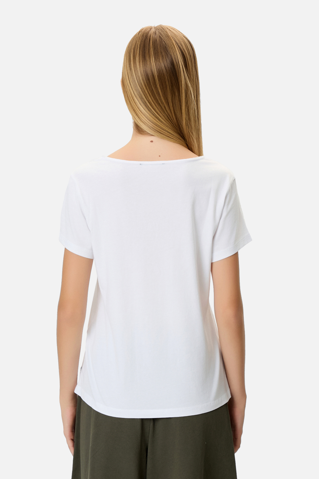V-NECK T-SHIRT WITH PIPING