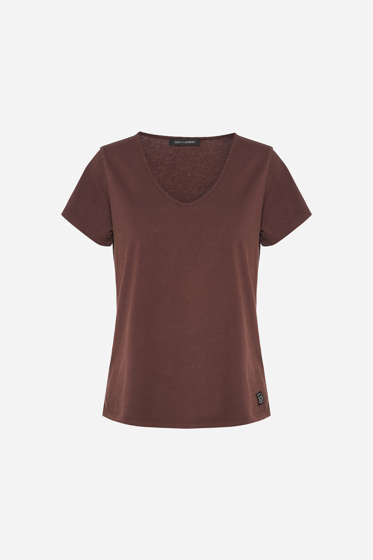 V-NECK T-SHIRT WITH PIPING