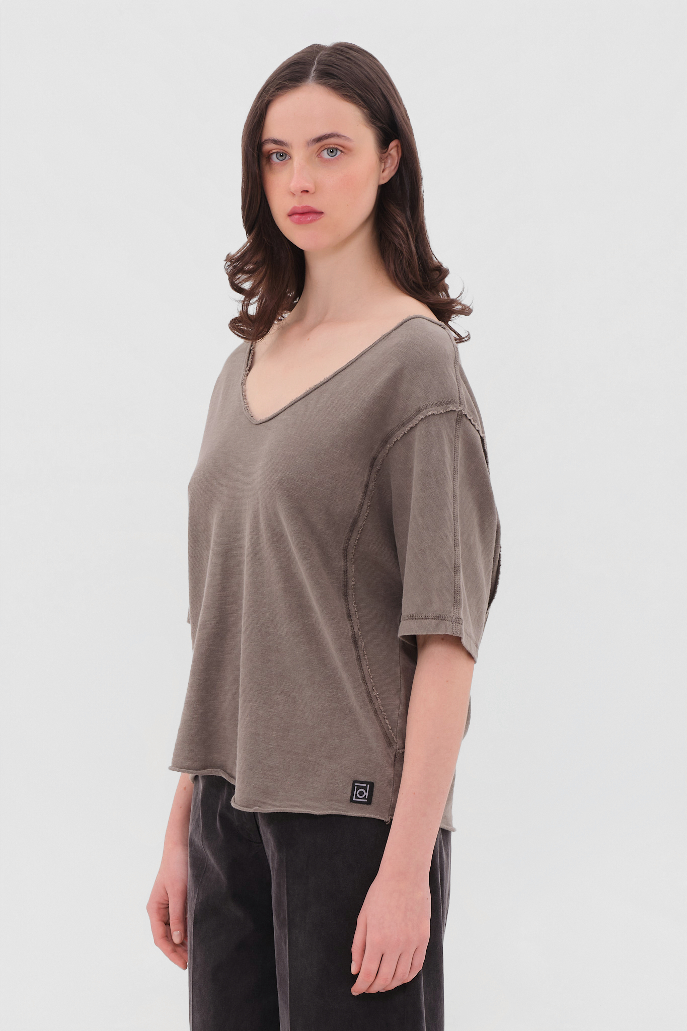 SLUB T-SHIRT WITH RAW EDGES