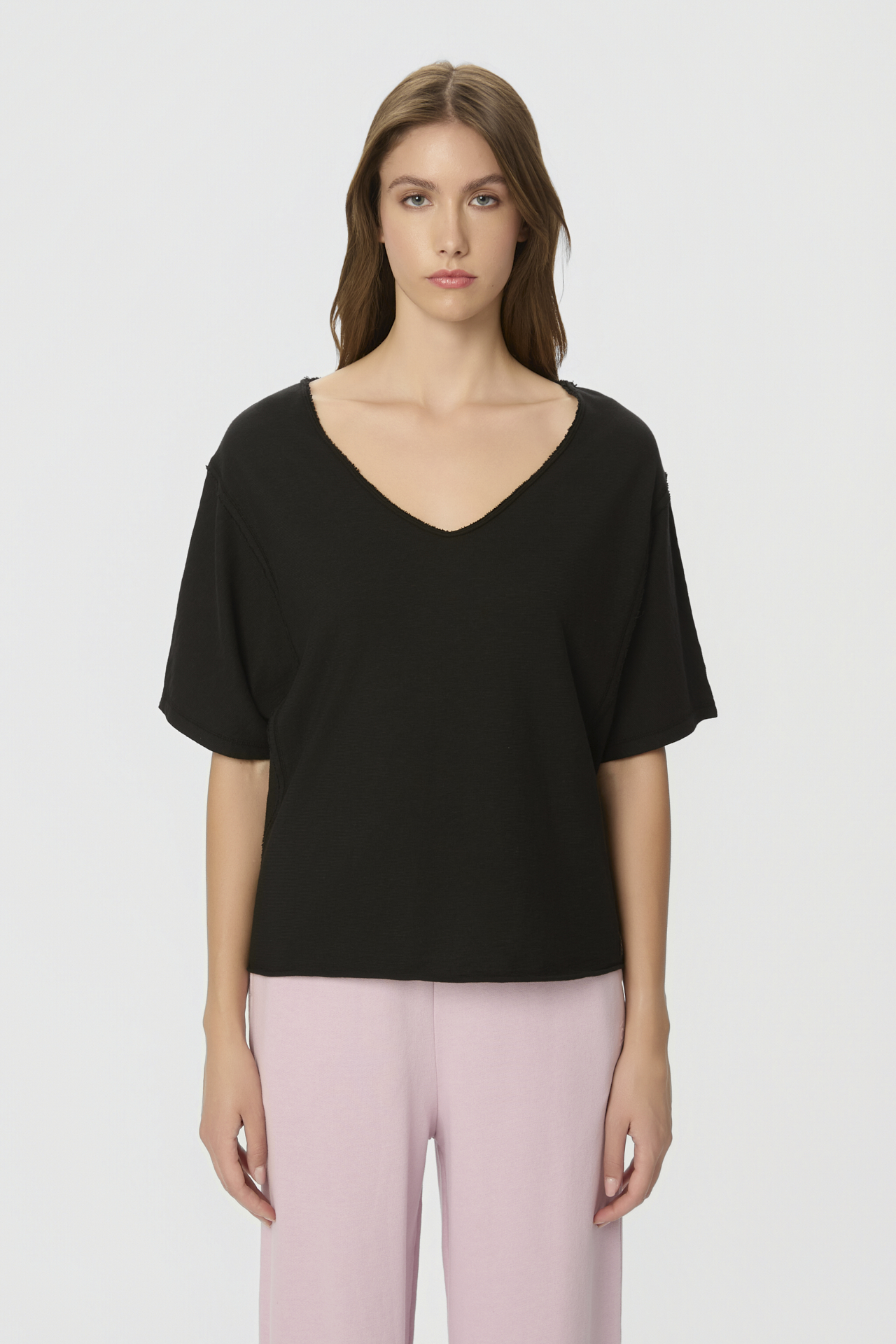 SLUB T-SHIRT WITH RAW EDGES