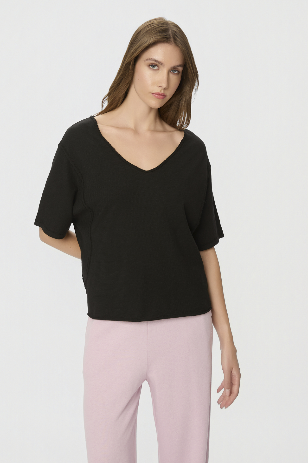 SLUB T-SHIRT WITH RAW EDGES