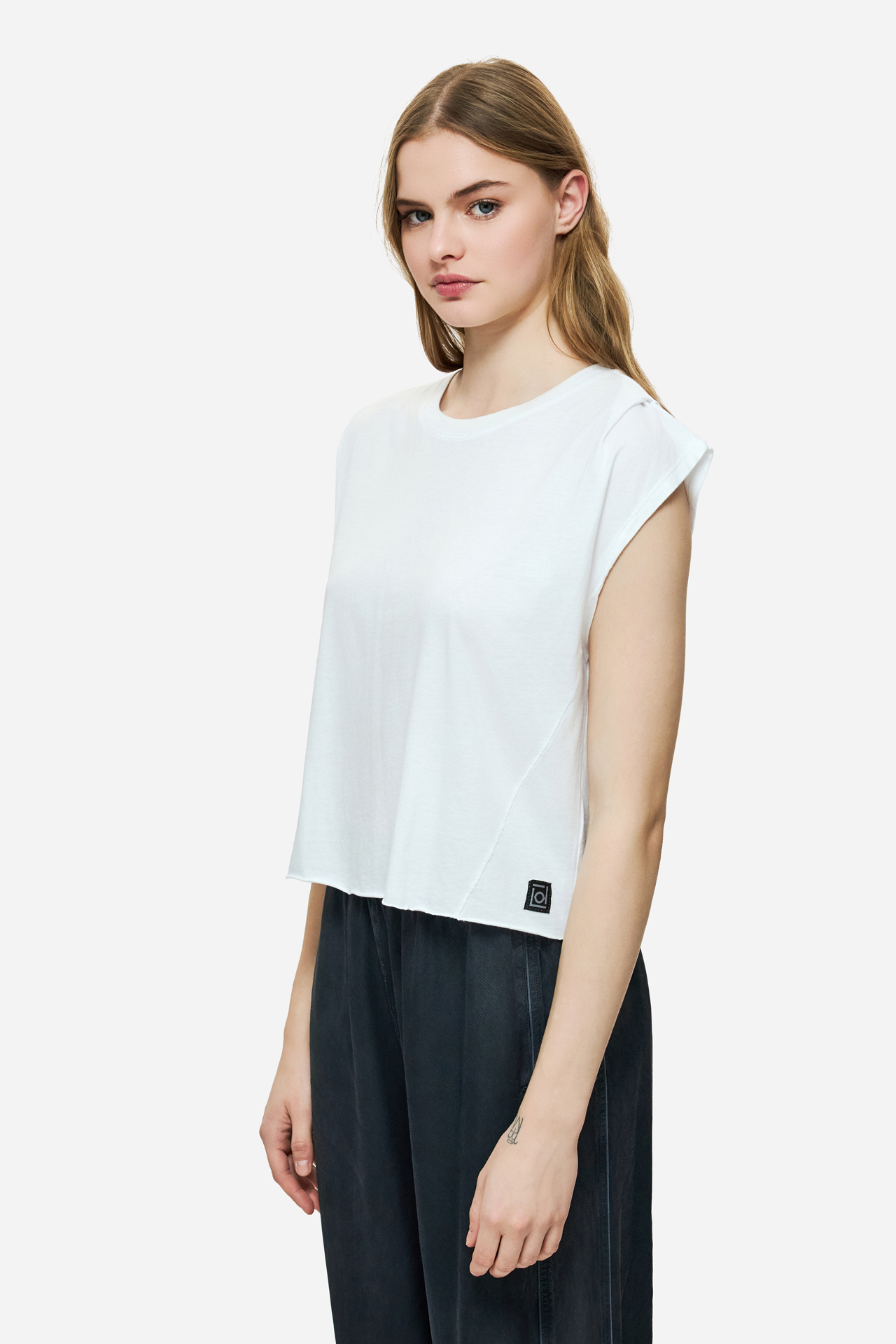 BOXY T-SHIRT WITH SLEEVE DETAIL