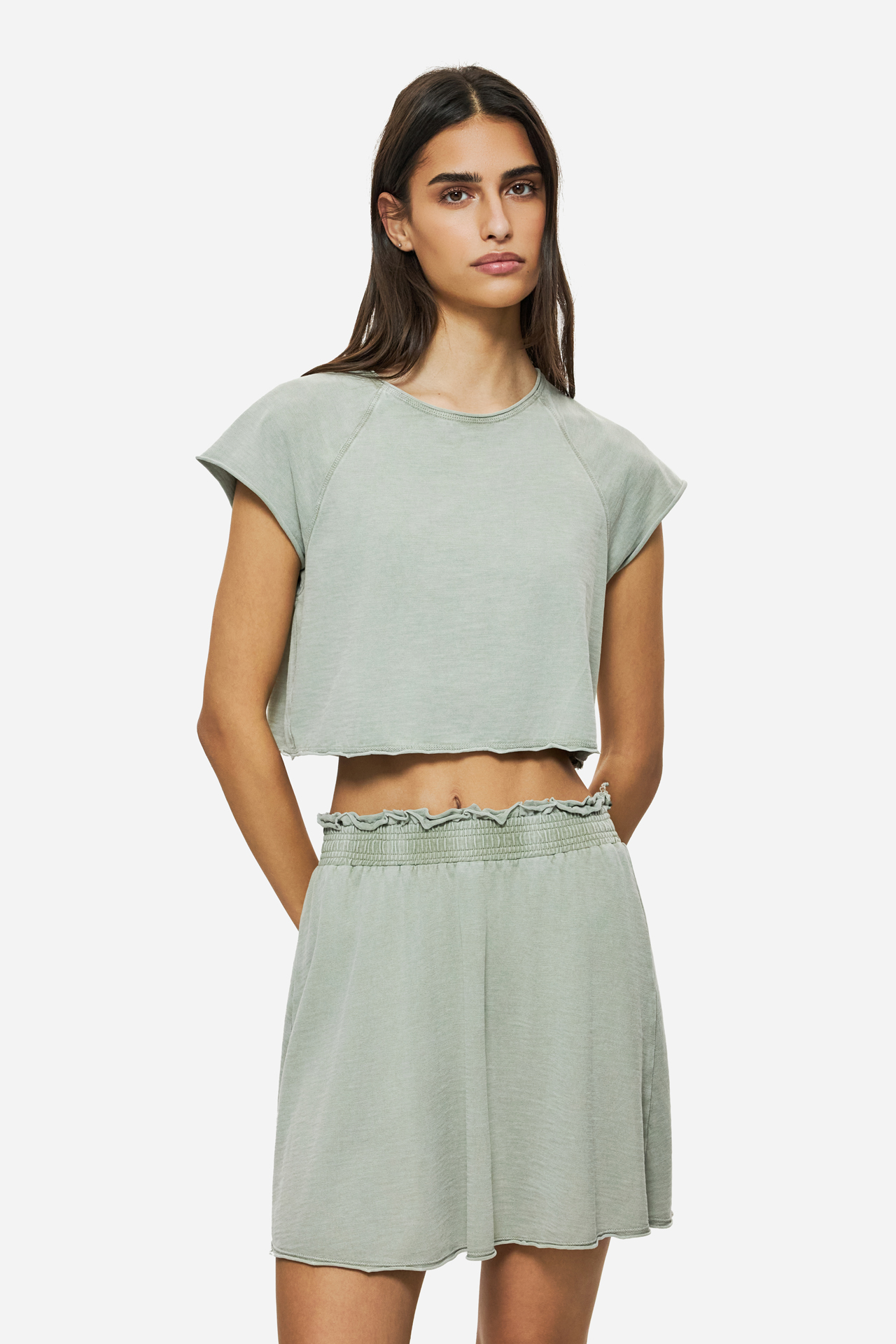 CROPPED SLUB T-SHIRT