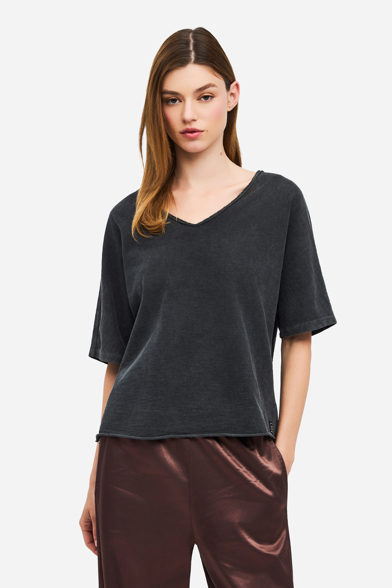 SLUB T-SHIRT WITH RAW EDGES