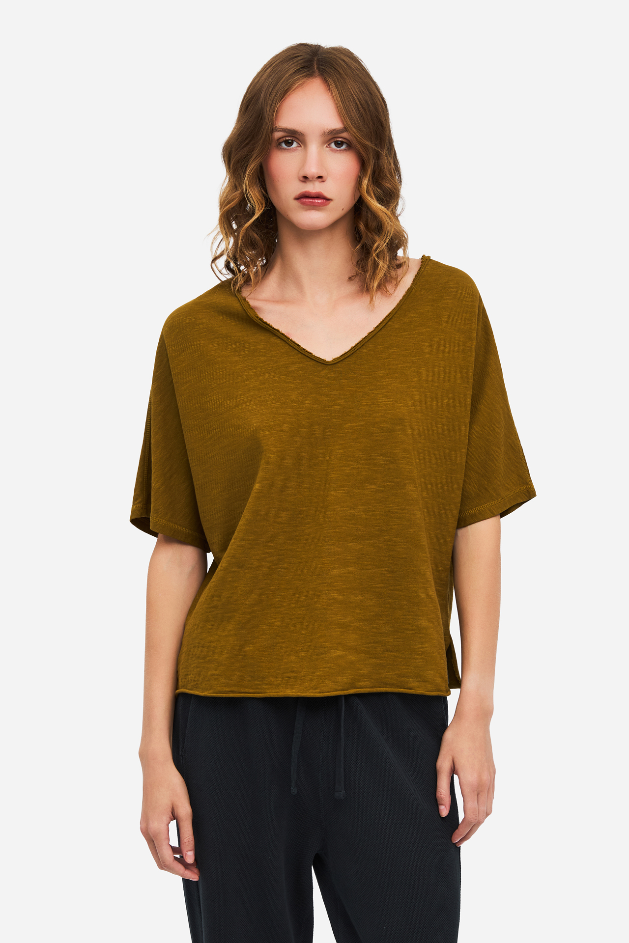 SLUB T-SHIRT WITH RAW EDGES