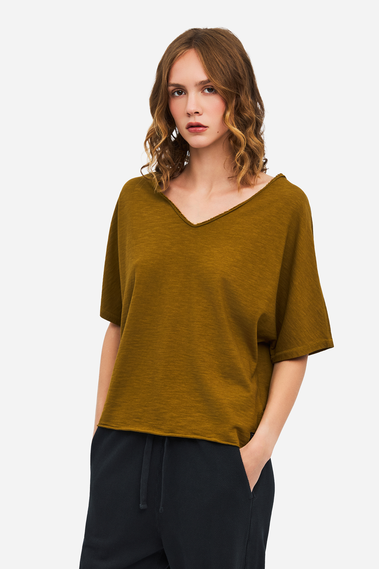 SLUB T-SHIRT WITH RAW EDGES