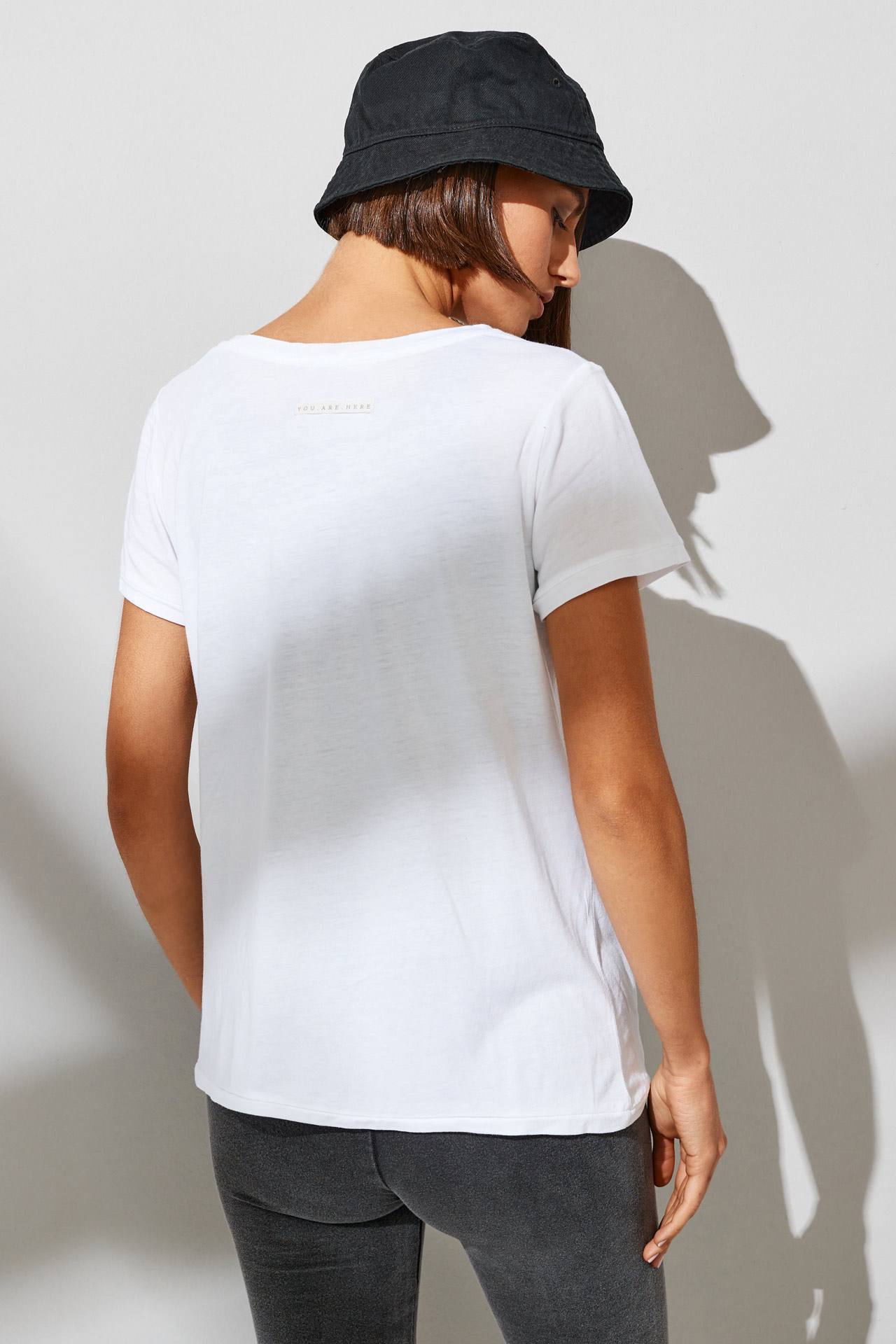 ORGANIC V NECK OPEN STITCH TEE