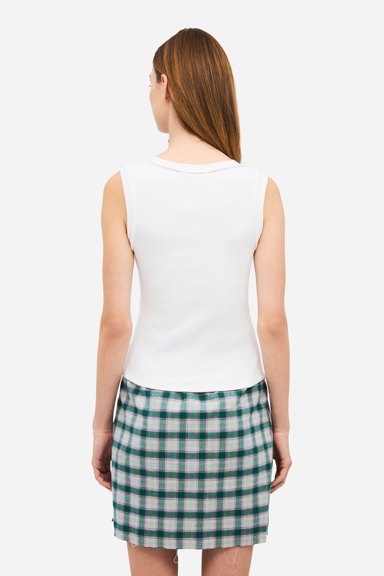 CURVED HEM RIB TANK TOP