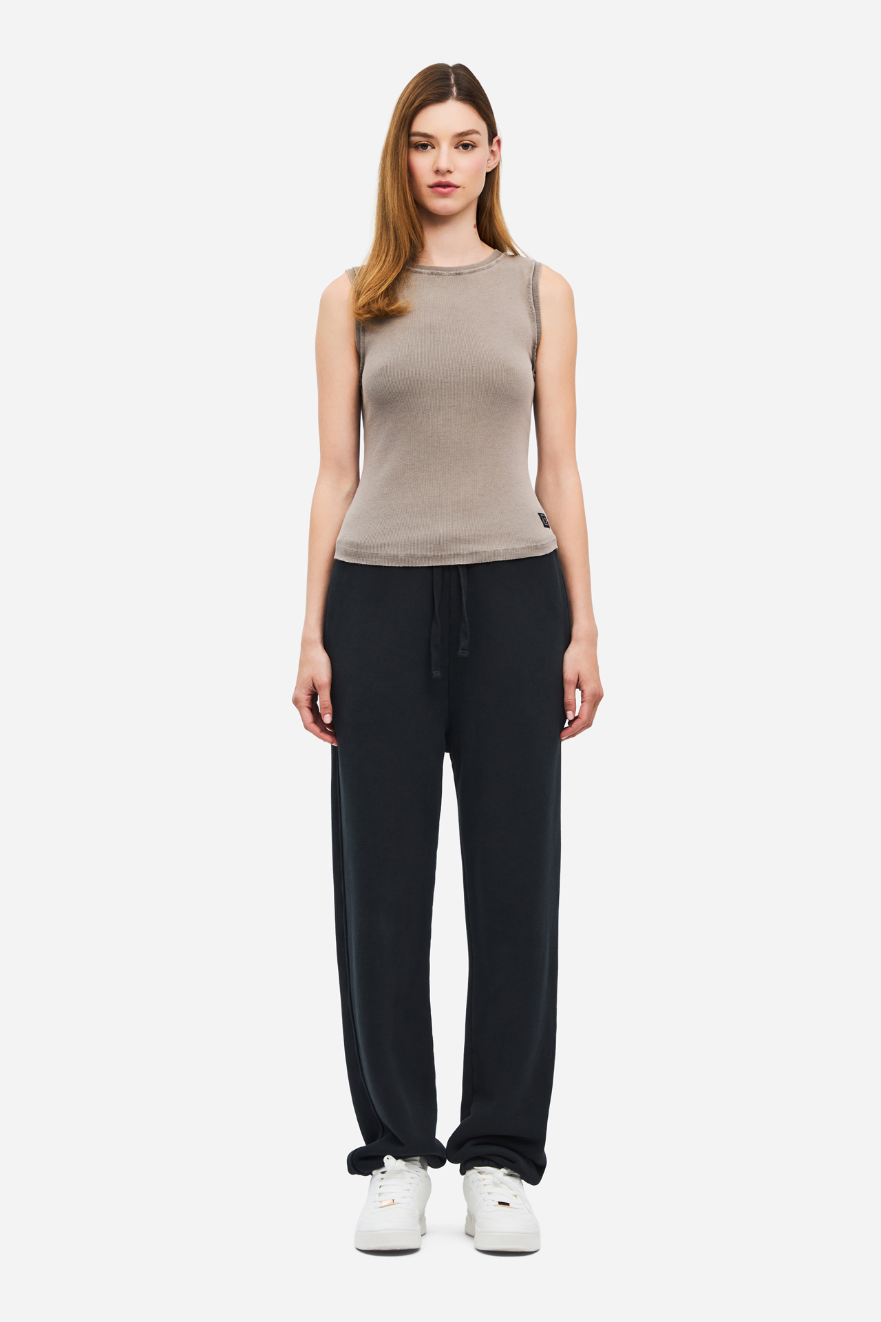 CURVED HEM RIB TANK TOP