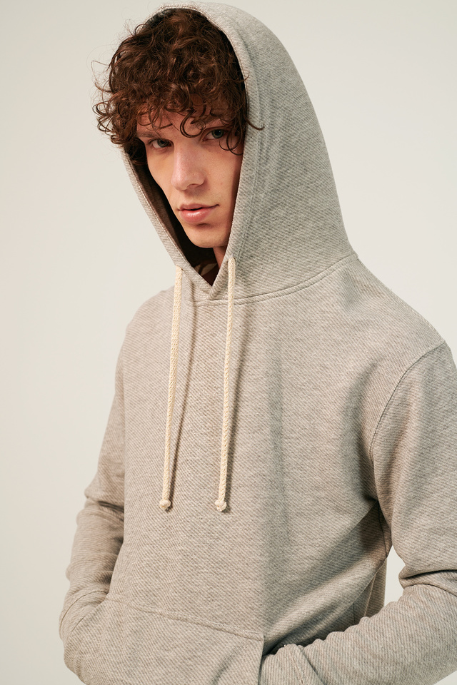 Diagonal Melange Hoodie