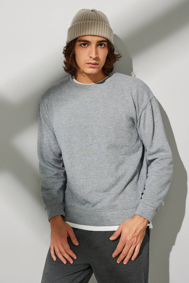 Contrast Hem Boxy Crewneck