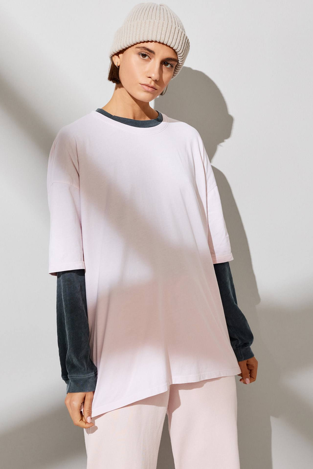 Organic Oversize Tee With Side Slits