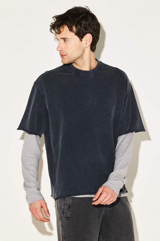 Oversized T-Shirt With Rib Detail