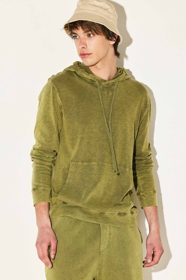 Heavy Slub Hoodie with Rib Detail