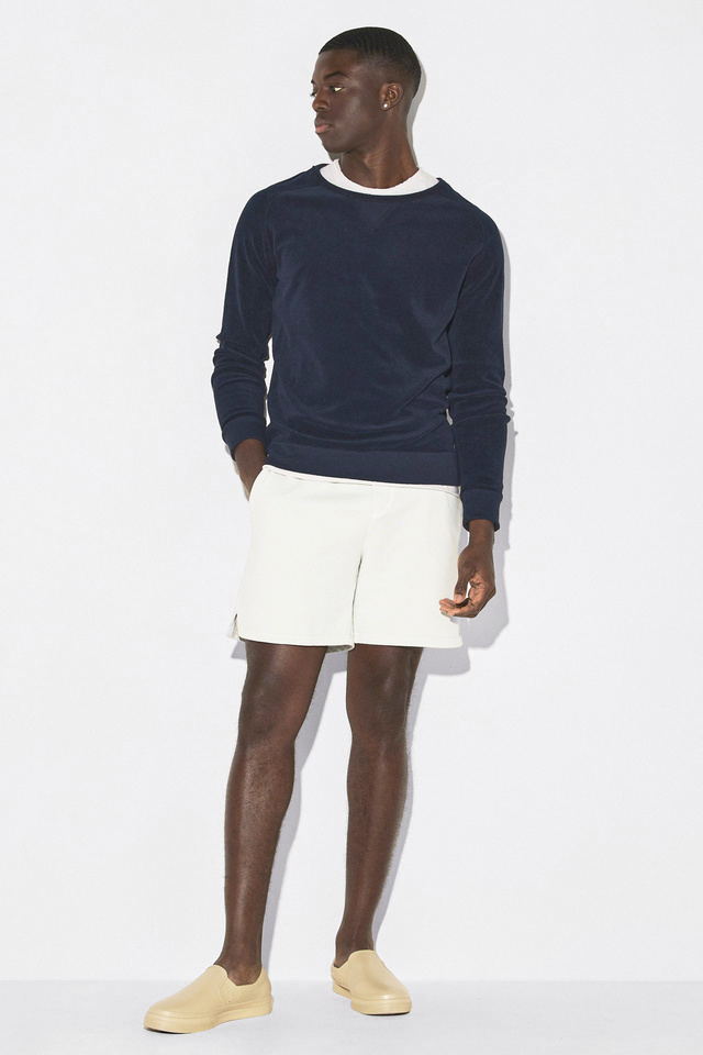 Terry Towel Reverse Detail Crew