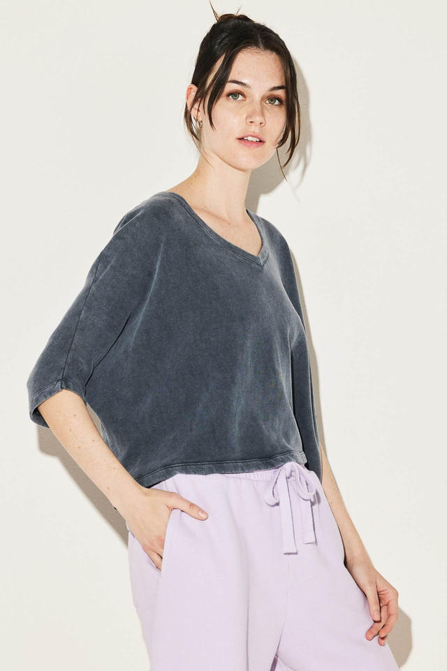 V-Neck Boxy Crop Top