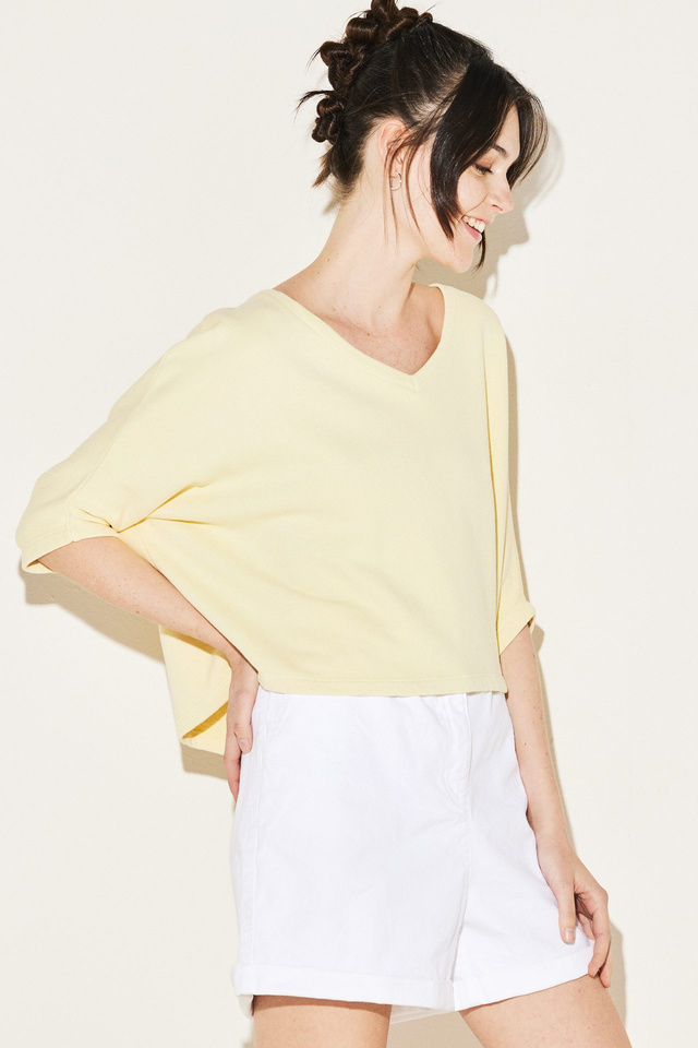 V-Neck Boxy Crop Top