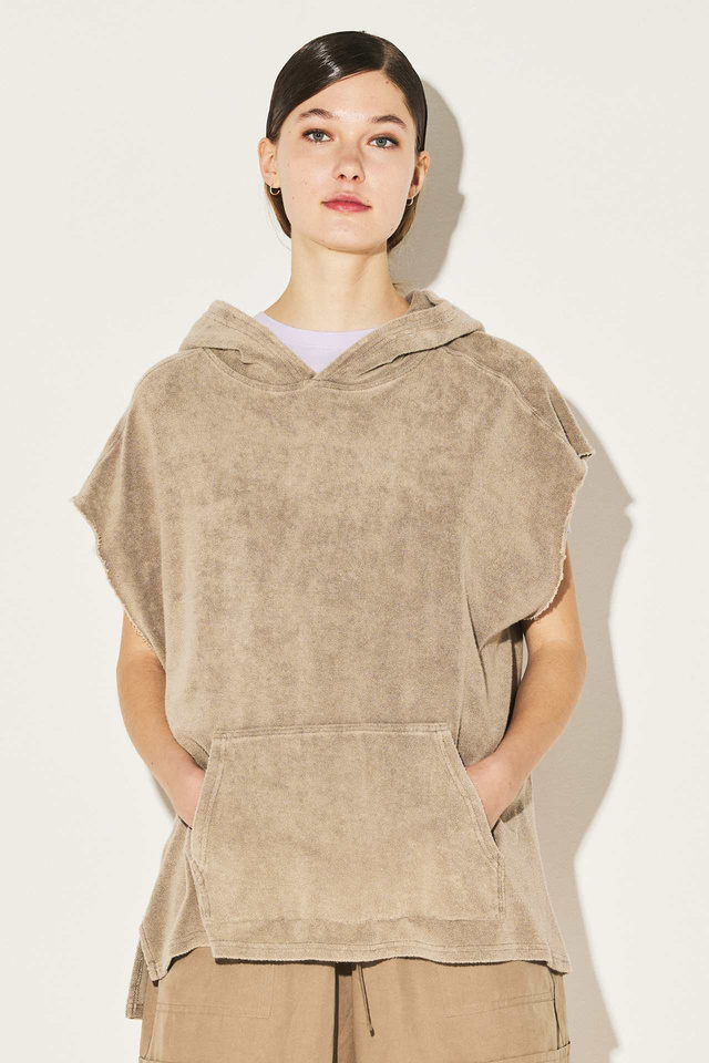 Terry Towel Sleeveless Hoodie