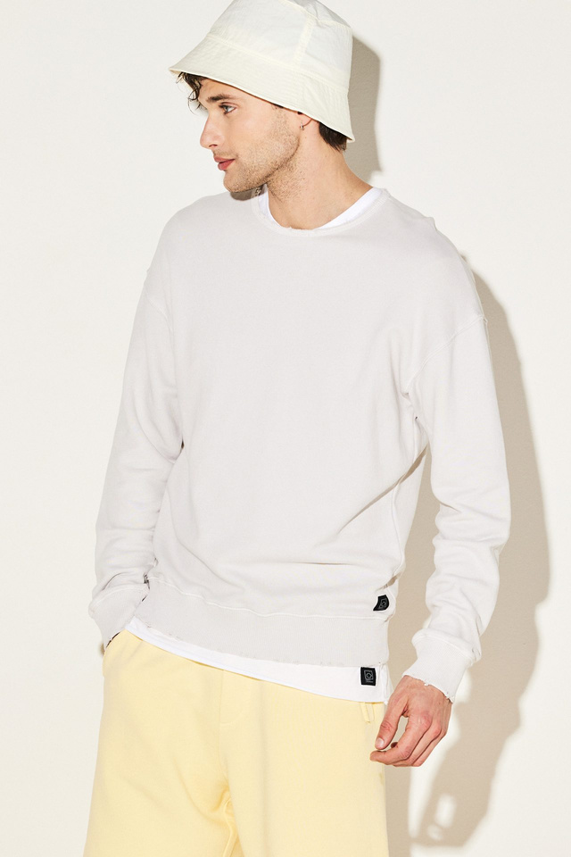 Acid Loose Knit Drop Shoulder Crewneck