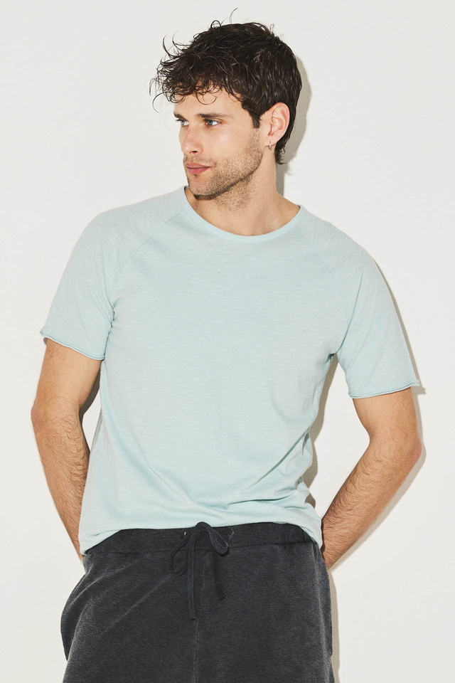 T-Shirt Ρεγκλάν Από Φλάμα Με Εμφανή Γαζιά