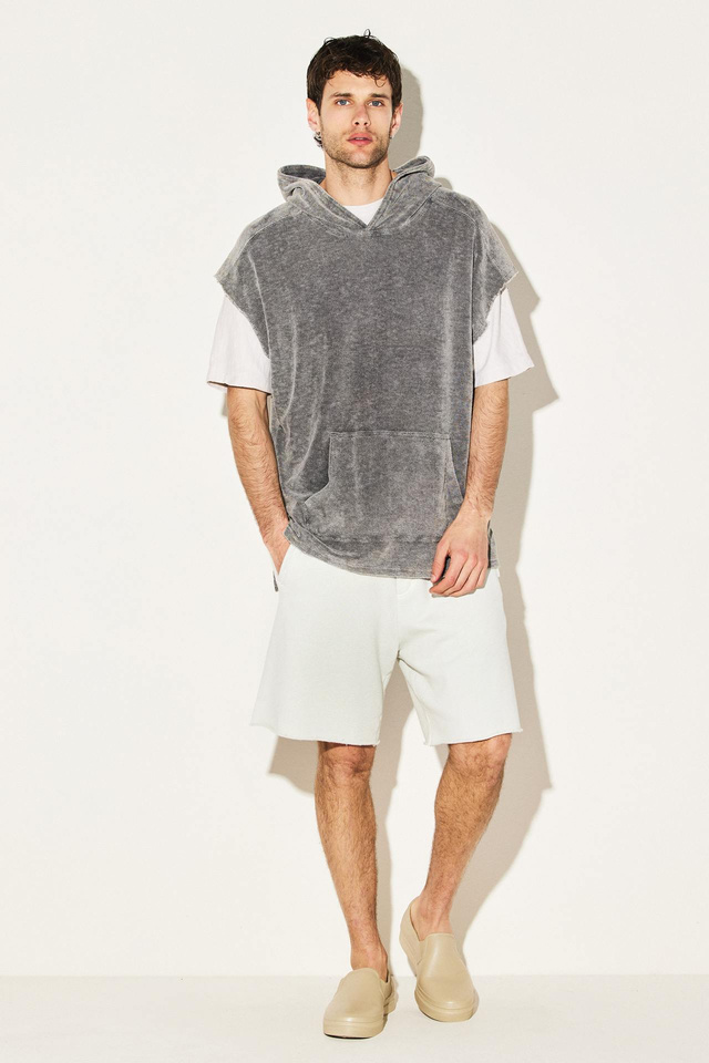 Terry Towel Sleeveless Hoodie