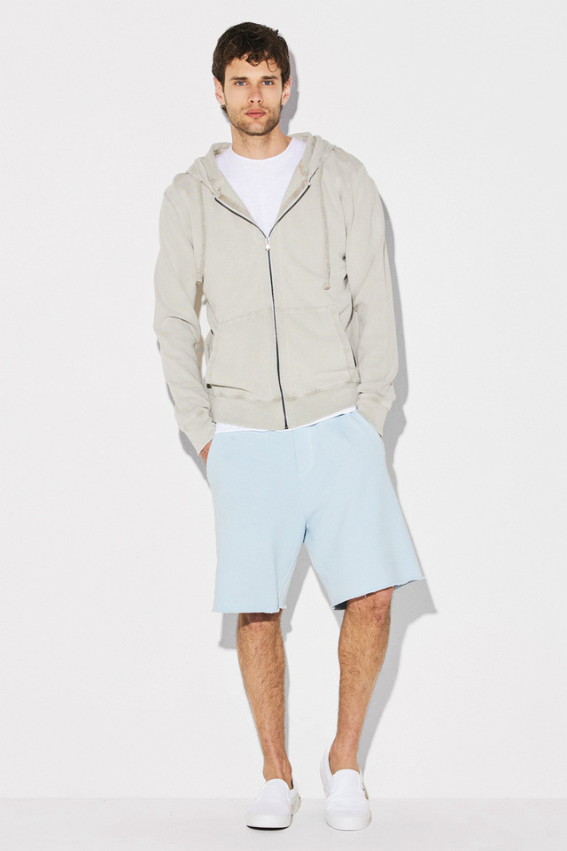Piquet Knit Rib Detail Full Zipper