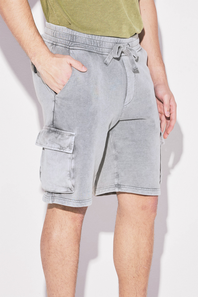 Men's Mixed Fabric Cargo Bermuda